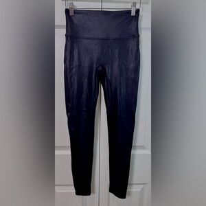 Spanx by Sara Blakeley faux leather leggings. Size Medium Petite. EUC